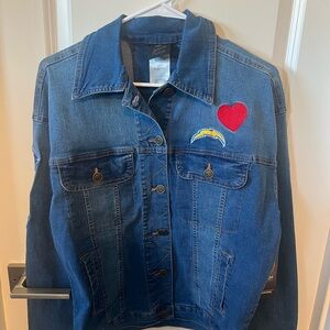 NWT Juniors XS San Diego Chargers Jean Jacket